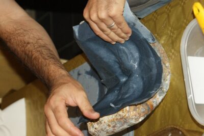 Class Mask Workshop - Create our Mask in paper mache - Day One: molding your paper mache mask using stone molds