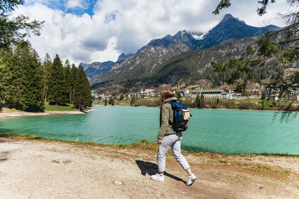 From Venice: Cortina and Dolomites Mountains Day Trip - Stop 1: Lake Santa Croce and the first Dolomites reflection moment