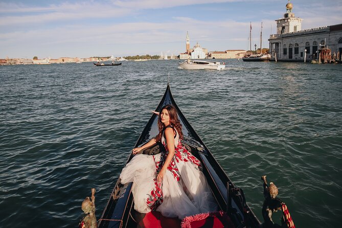 Private Walking and Photography Tour in Venice - Libreria Acqua Alta: books, a backyard scene, and a gondola setup