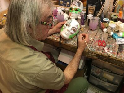Venice: Carnival Mask Workshop - Check-in, Apron On, and Choosing Your Mask Shape