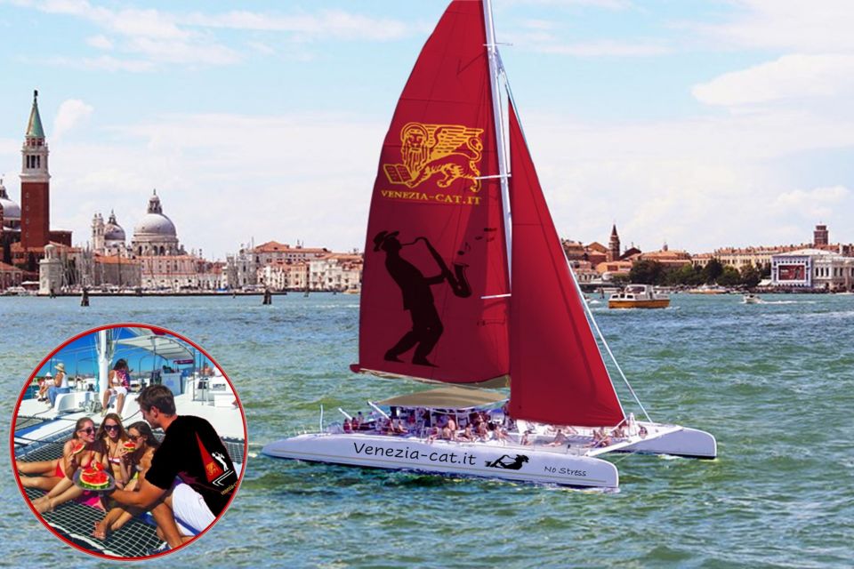 Venice: Lagoon Lunch Cruise on Catamaran - Boarding at Riva dei Sette Martiri: find the big red sails